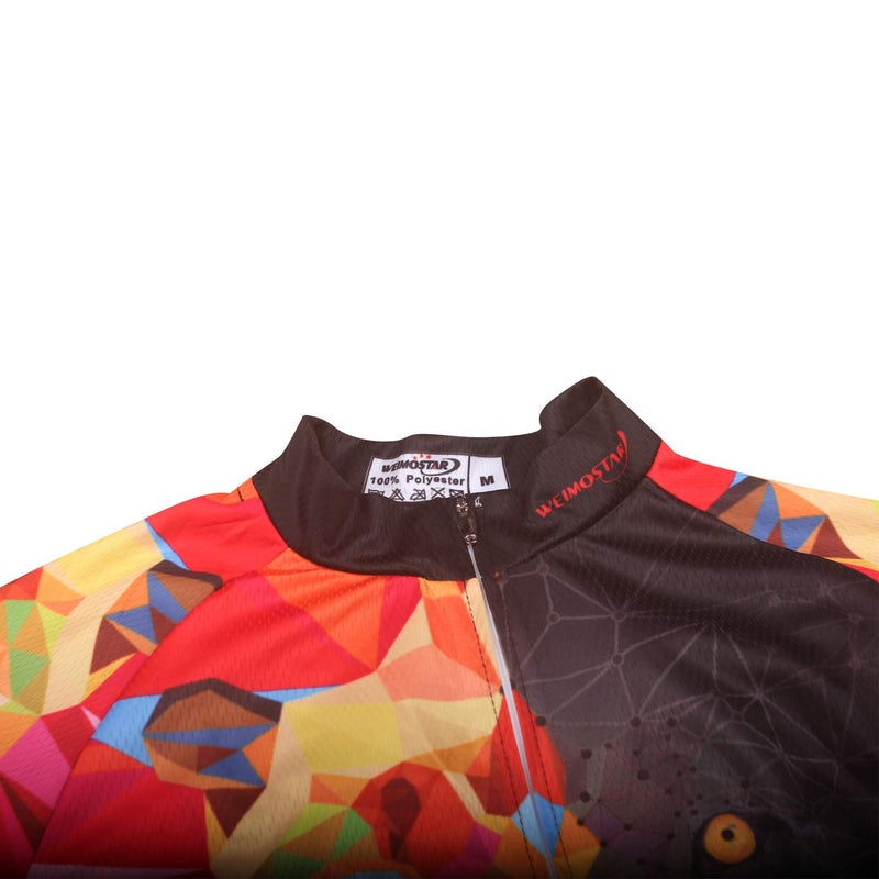 Weimostar Men's Cycling Jersey Short Sleeve Bicycle Jacket MTB Breathable Bike Biking Shirt Lion Red Size M - Image 3
